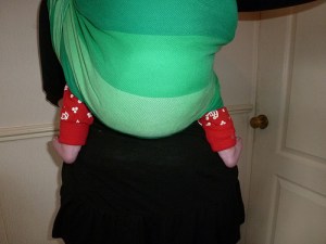 Correct leg position, facing inward.